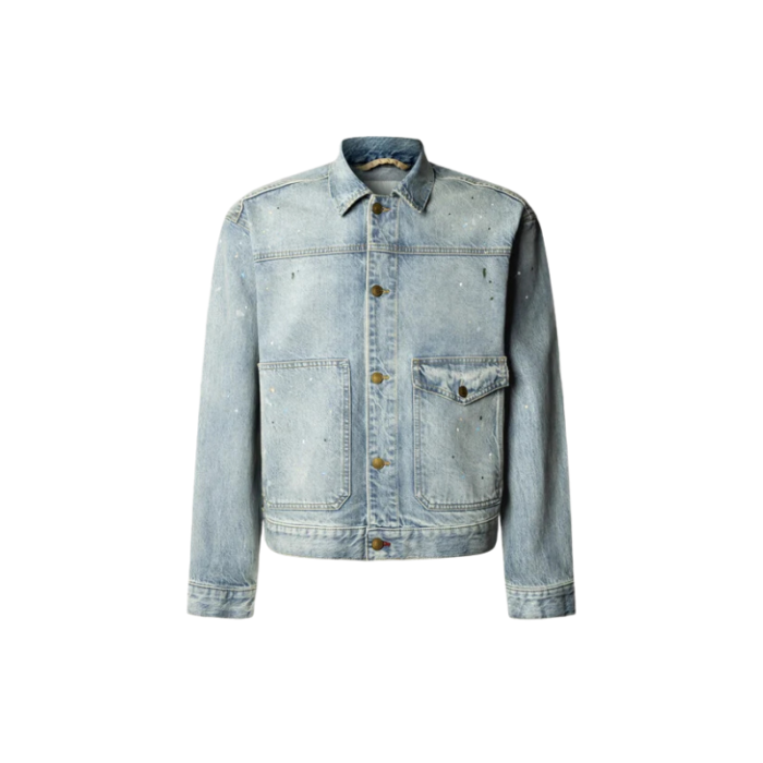 Mixtas Regular Fit Denim Jacket for Men | Workwear-Inspired Vintage Wash