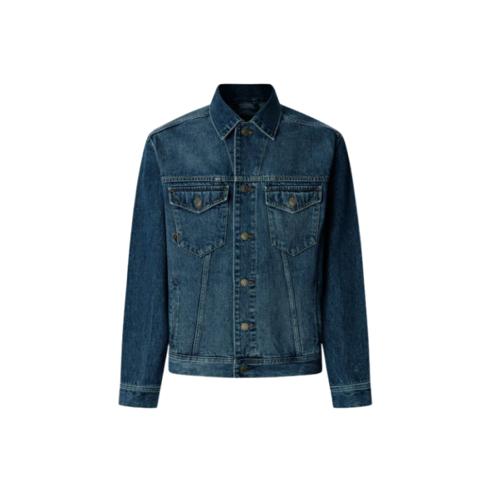 Mixtas Regular Fit Denim Jacket for Men | Stone Wash Vintage Style