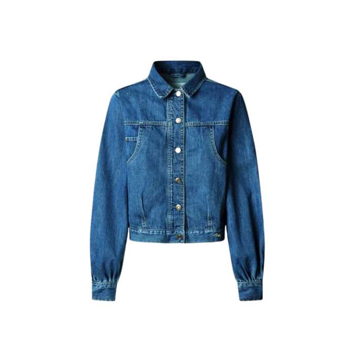 Mixtas Pepe Jeans Regular Fit Denim Jacket for Women | Boxy Silhouette Blue Wash